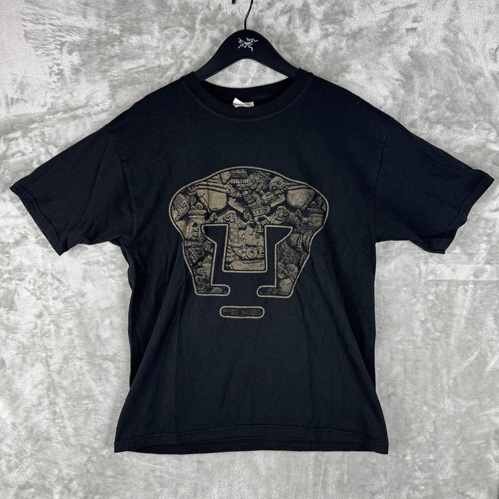 Vintage Pumas Unam Mexico Soccer Futbol Liga MX Tee‎ Shirt Size Medium Aztec Y2K